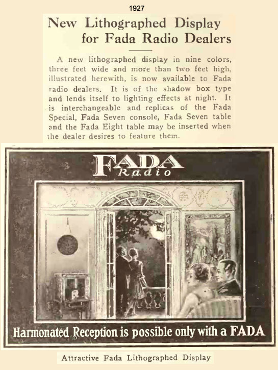 FADA Radio dealer lithograph