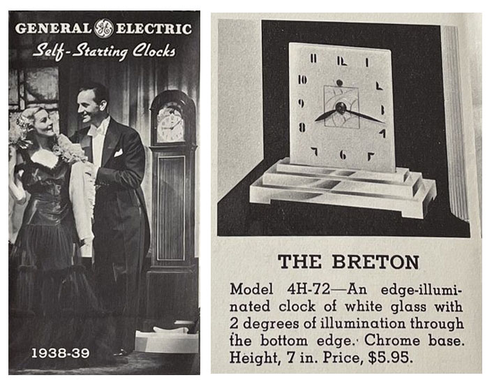 General Electric 4H72 Breton, lighted glass skyscrapter clock ad