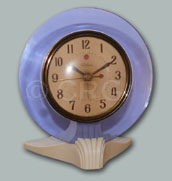 Telechron 7H121 Serene blue glass and white plaskon clock