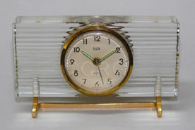 Elgin glass and brass clock