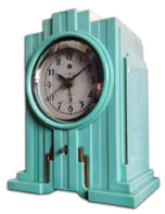 Telechron 700 skyscraper green plaskon clock