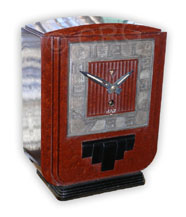 Jaz red-brown and black bakelite clock