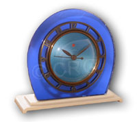 Telechron 4F71 Casino blue mirror on white plaskon base clock