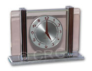 Westclox pink glass and chrome clock