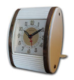 Westclox travel clock white plaskon