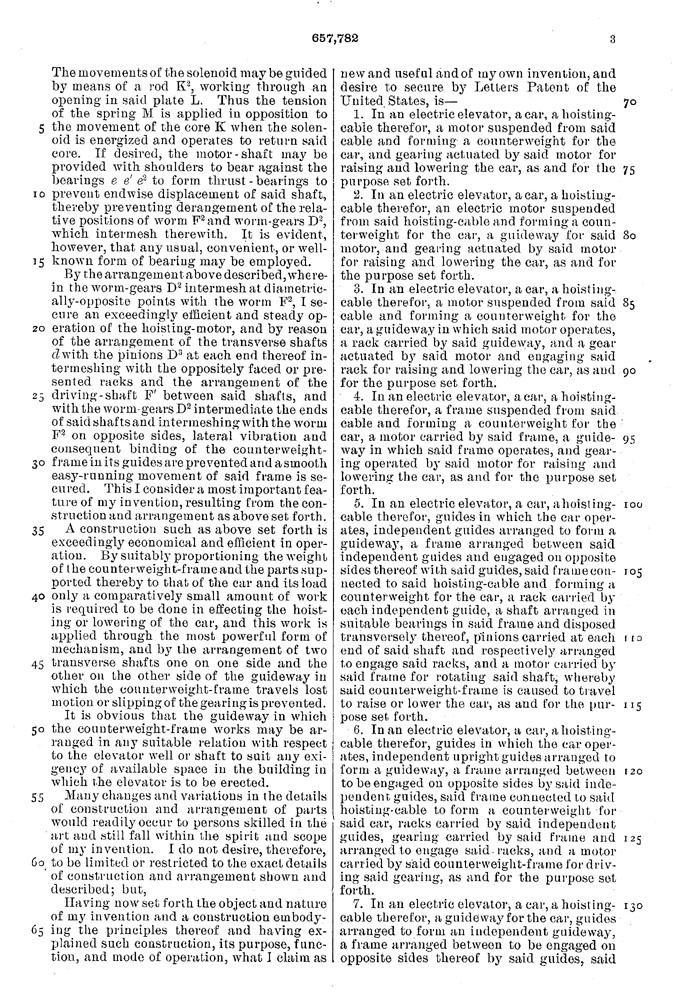 Mabbs Electric Elevator patent