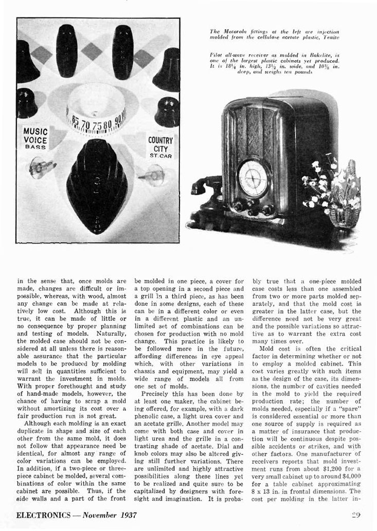 Electronics plastic radio cabinet article