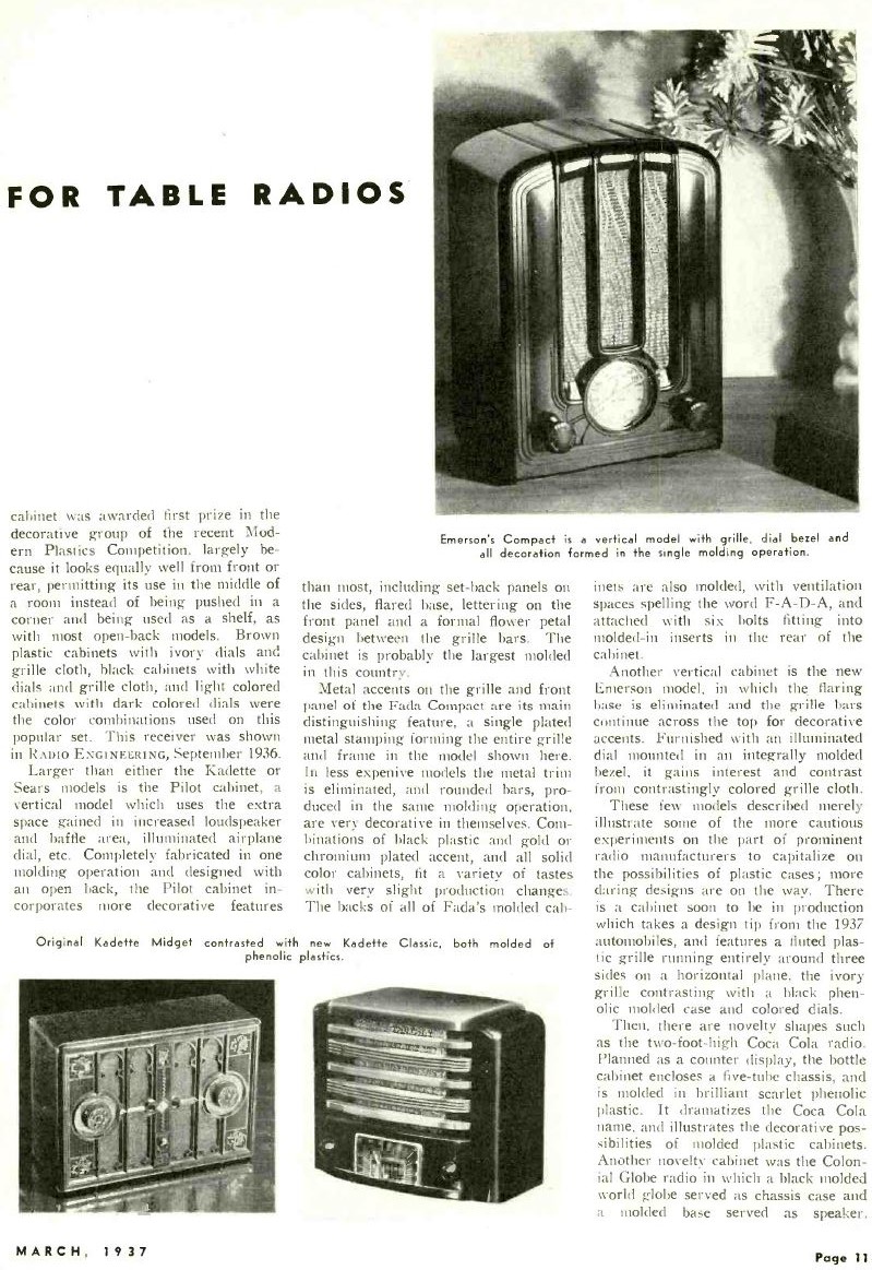 Radio Engineering plastic radio cabinet article