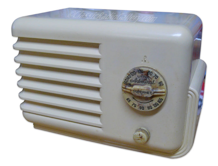Admiral Radio model Little Admiral, white painted midget bakelite