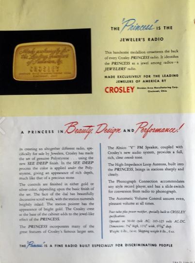 crosley Jeweler's Radio advertisement pg3