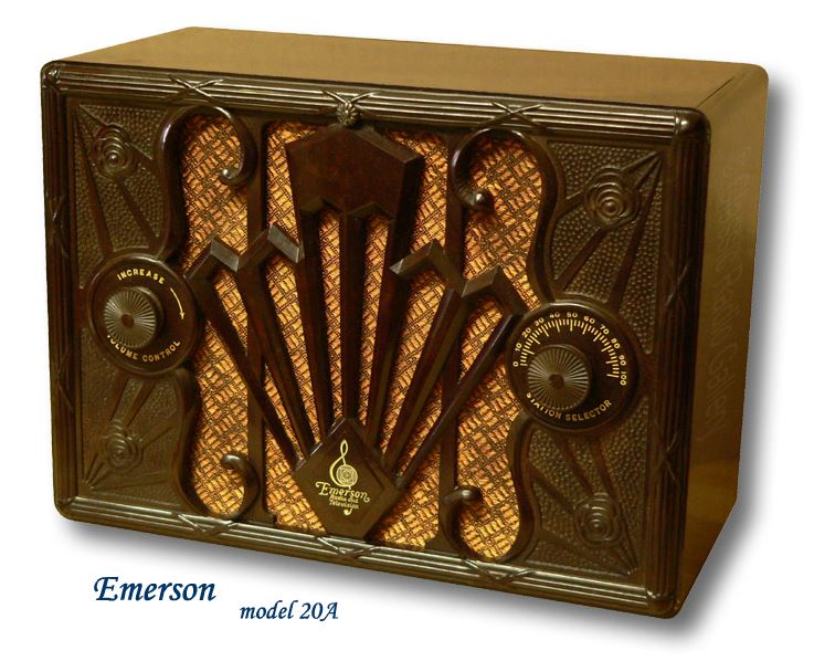 Emerson Radio model 20A, bakelite, ornate grille
