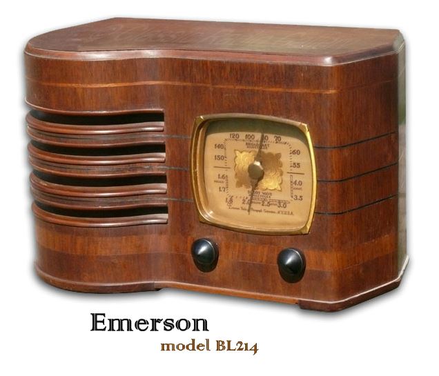 Emerson Radio model BL214, wood Ingraham cabinet