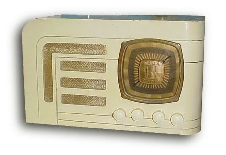 Fada Radio model 351 wood table radio with white factory finish