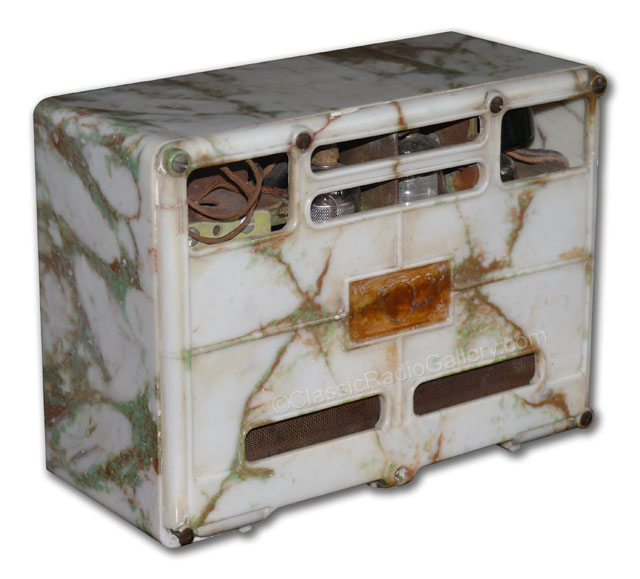 IRC Kadette Radio model green beetle cabinet rear view