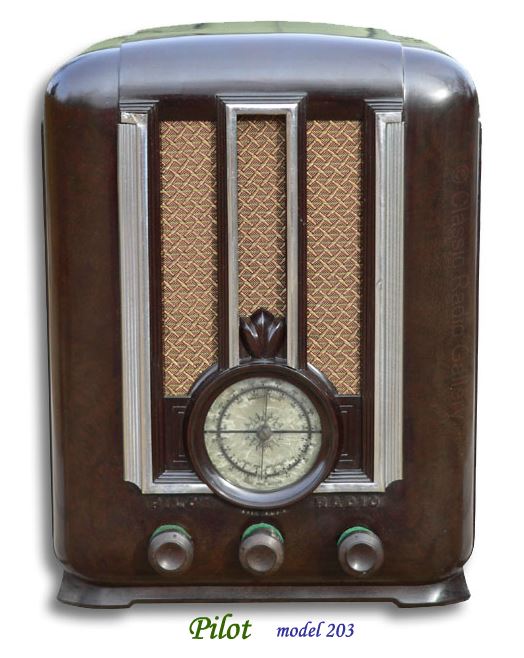 Pilot Radio model 203 bakelite tombstone
