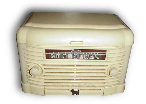 Remler Scottie Radio model 5300 radio phonograph, white plaskon, 1947