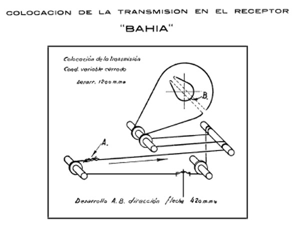 Telefunken Bahia 1065U bakelite radio DIAL STRING DIAGRAM, 1950, Spain