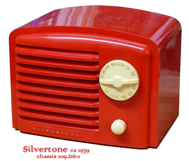 Silvertone Radio model 6116, ch.109.216-1, red plaskon