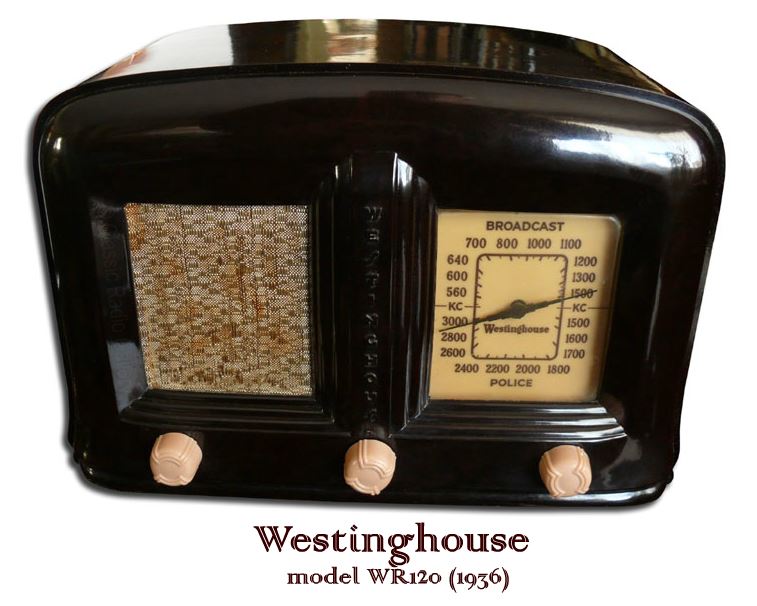 Westinghouse Radio model WR120, bakelite with molded back, late '30s