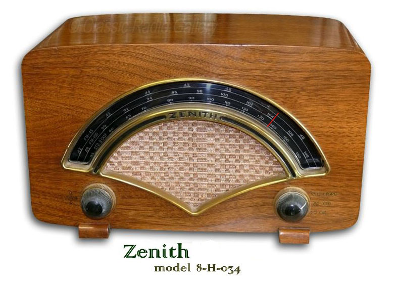 Zenith 8H034 3-band with old FM, 1946, wood table radio