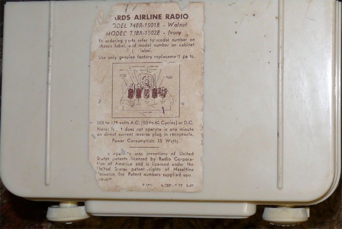 Airline 521 1947 bottom label