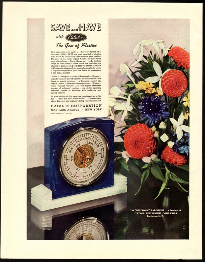 Catalin ad with Taylor barometer