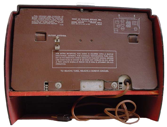 Coke cooler radio rear view