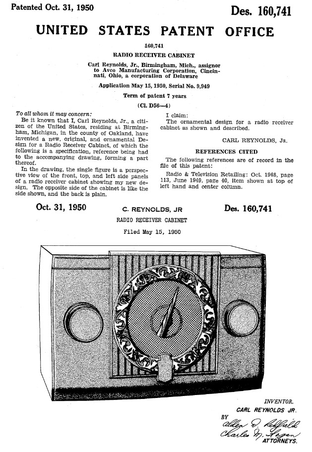crosley Jeweler's Radio patent