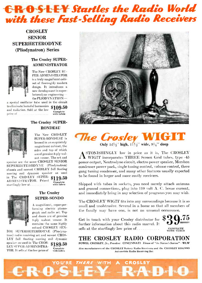 Crosley Wigit advertisement