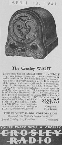Crosley model 48 Wigit advertisement