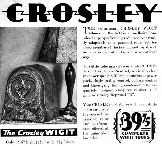 Crosley model 48 Wigit advertisement