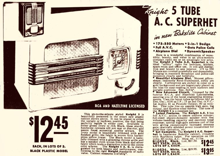 1938 Du-ette Knight, Allied Radio Catalog