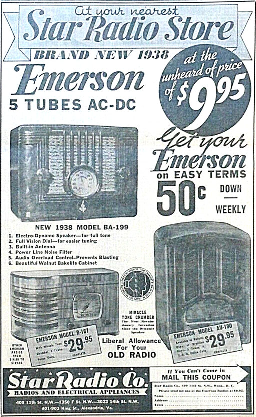 Emerson Catalin Radio model AU190 ad