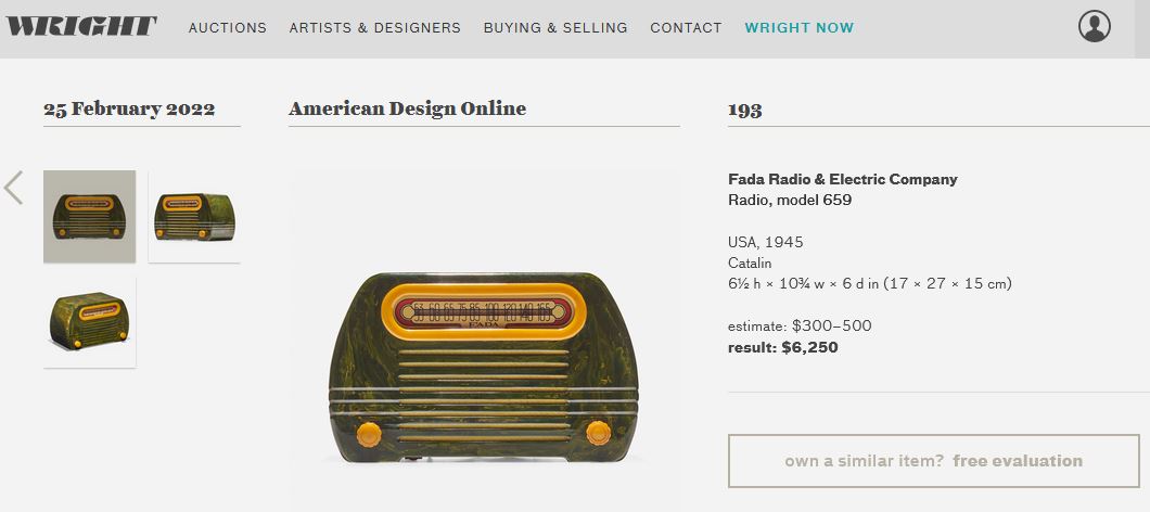 Fada 659 Auction Feb 2022 sale page