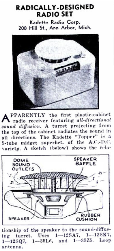 Kadette Topper in Radio Craft May 1940