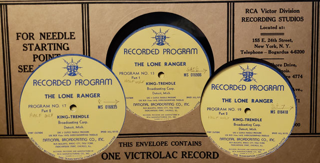 The Lone Ranger radio transcription discs