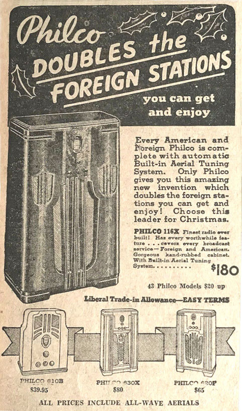Philco 116X advertisement