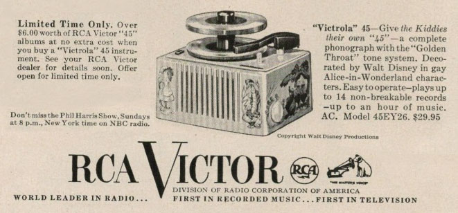 RCA Alice in Wonderland phonograph ad