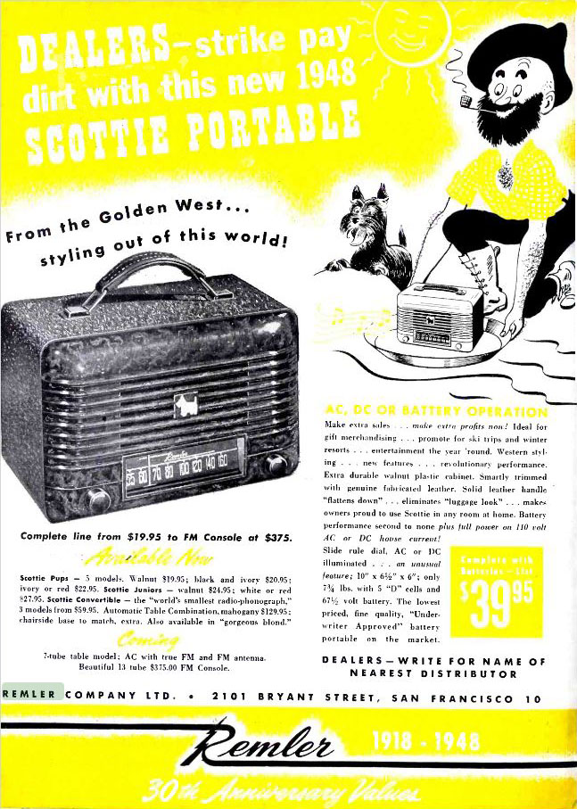 Remler Scottie portable Radios ad