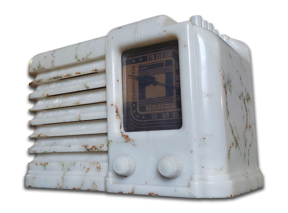 Truetone Radio model 278-5Q beetle cabinet with pushbuttons, 1939