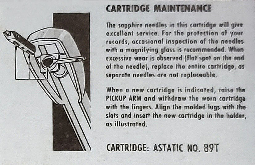 Astatic 89T phono cartridge maintenance tips