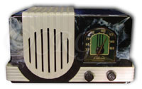 Addison Radio model 2 waterfall design, black white marbled