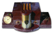 Airite 3010 radio with side clock and inkwell