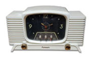 Automatic Radio Corp model CL-61 clock=radio, white plastic