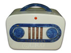 Coronado Radio model 43-8190 with white plaskon cabinet and blue trim