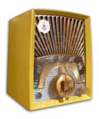 Emerson Radio model 707B Sunburst with yellow cabinet, 1950s