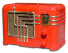 Fada Radio model 260RG with red plaskon cabinet and gold trim, 1937
