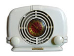 Freshman Masterpiece Radio model 5D118, with white painted bakelite cabinet and concentric grille, 1947