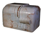 General Electric Radio model H520 with white beetle marbled cabinet and molded back, 1939