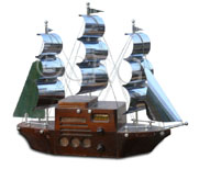 Majestic Radio model 1S49 Melody Cruiser wood ship radio with chrom sails